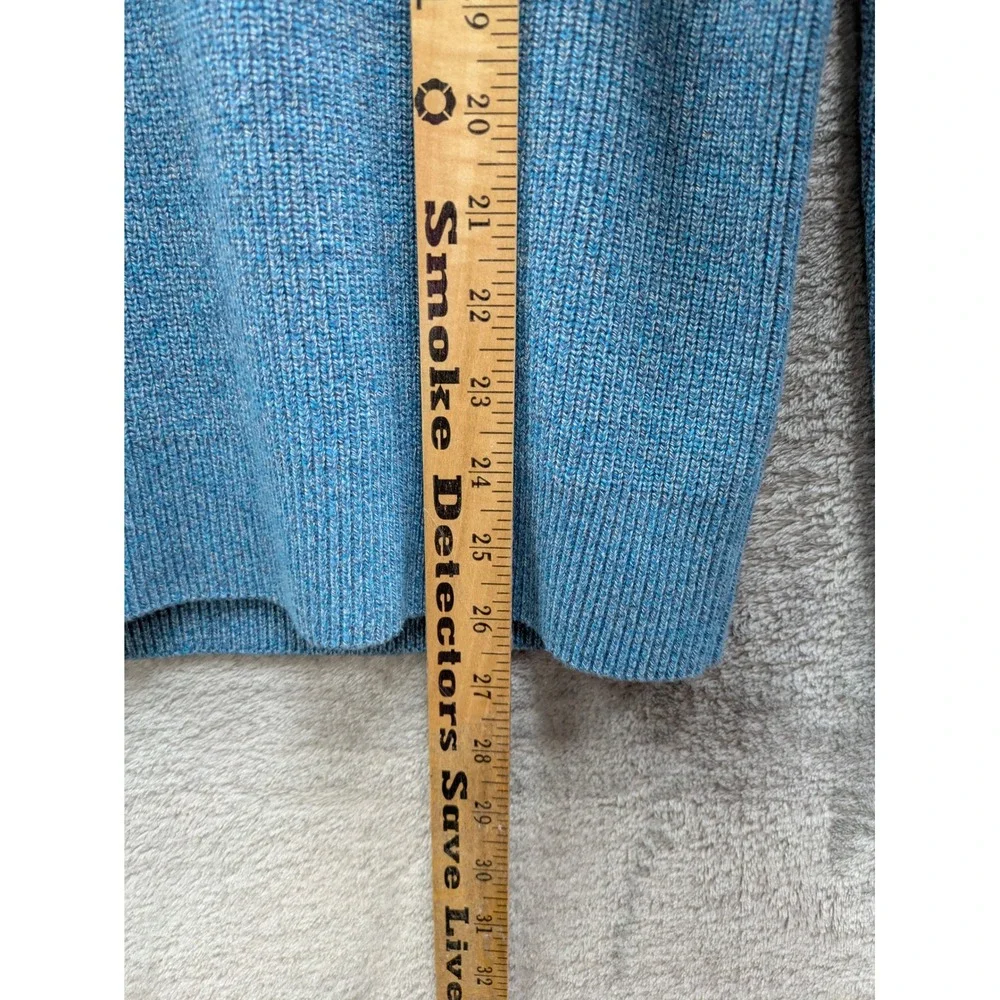 Classic Ribbed Crewneck Sweater Mens Medium Blue Supima Cotton Banana Republic